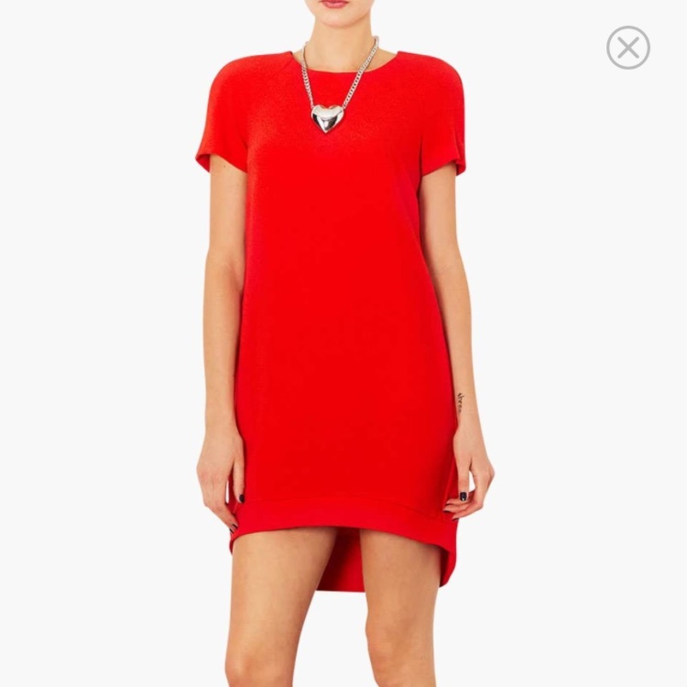 Topshop Crepe shift dress, red, size US 6.